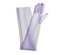 FUXIU Guantes largos de tul transparente de 55 cm, guantes de tul ultrafinos, guantes de codo de boda para vestido de novia, Lila, As detailed discription