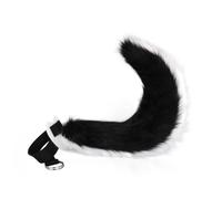 FUXIU Juego de aros para el pelo con forma de oreja de zorros de dibujos animados con cola, soporte para el pelo para cosplay, fiesta, tocado para adolescentes y mujeres