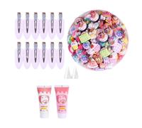 FUXIU Juego de horquillas para el pelo para crear tu clip de pelo único, kit de accesorios de resina de gel crema batida