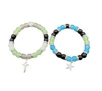 FUXIU Juego de pulseras de cuentas para parejas, las mejores pulseras a juego, prácticas hebillas de succión magnéticas, cuerdas de mano para fiestas diarias