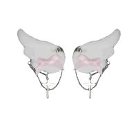 FUXIU Pinza para el pelo con alas de ángel para niñas Y2K Punk, horquillas con lazo, pinzas para el pelo de animación, pasadores de pelo subcultura, accesorios para el cabello