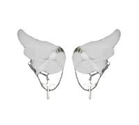 FUXIU Pinza para el pelo con alas de ángel para niñas Y2K Punk, horquillas con lazo, pinzas para el pelo de animación, pasadores de pelo subcultura, accesorios para el cabello