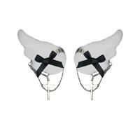 FUXIU Pinza para el pelo con alas de ángel para niñas Y2K Punk, horquillas con lazo, pinzas para el pelo de animación, pasadores de pelo subcultura, accesorios para el cabello