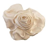 FUXIU Pinza para el pelo de tela con diseño de rosas para boda, vintage, pasador de plátano, antideslizante, pinza para el pelo de novia, soporte para cola de caballo