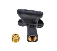 FUXIU Soporte de micrófono resistente a la rotura, clip de micrófono de rotación frontal y trasera de 180°, soporte de micrófono para micrófonos de mano con cable, accesorios para micrófono