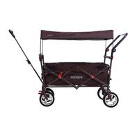 FUXLIFE Carro de Mano Plegable FX-CT700 marrón con Frenos, Asiento Acolchado, asa Ajustable, Carrito Resistente para excursiones, jardín y Playa, Plegable y Compacto