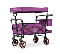 FUXLIFE Handcart FX-CT850 púrpura - Confort Plegable - Carro de Transporte Infantil con toldo - Interior Acolchado con extensión - Ruedas con muelles - Carro Plegable con Bolsa Trasera