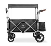 FUXLIFE handcart FX-CTL900 negro - premium plegable - carro de transporte para niños con toldo - interior acolchado y arnés de 5 puntos - ruedas con muelles - carro compacto plegable con bolsa de frío