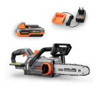 FUXTEC 20V Akku Kettensäge FX-E1KS20 SET 1 mit 1 x Akku 2Ah, 1 x Ladegerät 1A Gris
