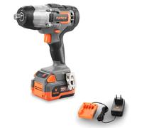 FUXTEC 20V Akku Schlagschrauber FX-E1IW20 SET mit 1 x Akku 4Ah, 1 x Ladegerät 1A Naranja