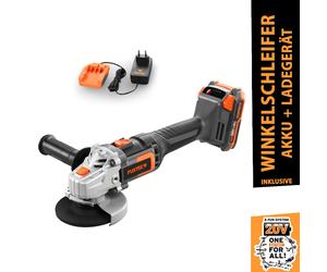 FUXTEC 20V Akku Winkelschleifer FX-E1WS20 SET mit 1 x Akku 2Ah, 1 x Ladegerät 1A Naranja
