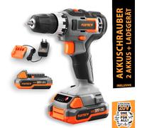 FUXTEC 20V Akkuschrauber FX-E1BS20 SET mit 2 x Akku 2Ah, 1 x Ladegerät 1A