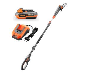 FUXTEC 20V Podadora de batería alta FX-E1HE20 SET con 1 x Batería 2Ah, 1 x Cargador 2,4A