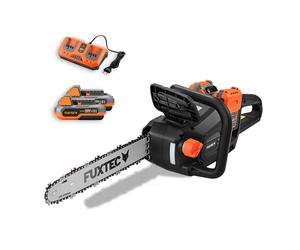 FUXTEC 2x20V Akku Kettensäge FX-E2KSSET mit Akku und Ladegerät Negro