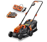 FUXTEC 40V Akku Rasenmäher FX-E1RM20 SET mit 2 x Akku 2Ah, Doppel-Ladegerät 2,4A Gris