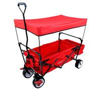 Fuxtec Bollerwagen CT350, Carro Plegable de accionamiento Manual - Transporte de niños - Playa - Cualquier Terreno, Jardin - Capota Desmontable, asa de tracción, 4 Ruedas, Bolsa Trasera y Funda