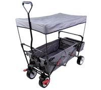 Fuxtec Bollerwagen CT350, Carro Plegable de accionamiento Manual - Transporte de niños - Playa - Cualquier Terreno, Jardin - Capota Desmontable, asa de tracción, 4 Ruedas, Bolsa Trasera y Funda
