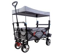 FUXTEC Bollerwagen CT800, carro plegable, Fux Family Collection - carro de jardín para niños, transporte, por ciudad, campo, playa o montañ - tirar o empujar - capacidad de carga 75 kg
