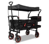 FUXTEC Bollerwagen PREMIUM CT850G, carro plegable, Fux Family Collection, carro de jardín para el transporte de niños, tirar o empujar, capacidad de carga 75 kg - extensión interior - bolsa trasera