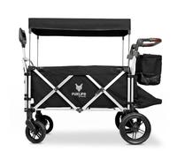 FUXTEC Bollerwagen CTL950 Negro, Carro Plegable - Carro de Jardín para Niños, Transporte - Ciudad, Campo, Playa, Montaña - Tirar o Empujar - Capacidad 75 kg. Extensión de Habitáculo.