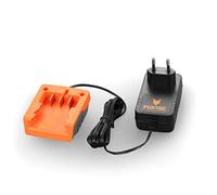 FUXTEC Cargador E1LG1A 1A para baterías de 20V 2Ah y 4Ah Adecuado para Todas Las Herramientas de jardín 20V, tensión de Carga 20,9V 25W