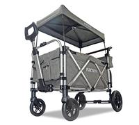 FUXTEC Carro Plegable FX-CTL950 Premium Plus el más Grande, Gris Premium, Extensión del Espacio Interior, para el Transporte de niños, Playa, Ciudad, Bosque, Tirar o Empujar - Cap. de Carga 75 kg