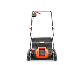 FUXTEC Escarificador Eléctrico FX-EV320ECO, aireador de césped con 1300 W de Potencia, Ancho de Trabajo de 32 cm y ajustes de Profundidad de -12 a +10 mm, Saco recogedor de 40 L