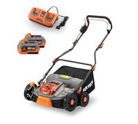 FUXTEC Escarificador inalámbrico FX-E2VE38SET • 40V • Ancho 38 cm • 2 en 1 | Batería y cargador incluidos • Escarificación y aireación • Profundidad ajustable hasta 12 mm • Cesta capacidad 45L