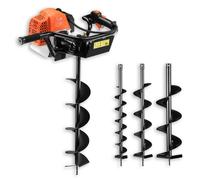 Taladro de tierra Ahoyador Gasolina, Motor de 2 tiempos FUXTEC FX-EB162 - 3,5CV, 62CC - con 3 brocas de 100/150/200mm