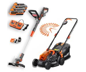 FUXTEC Juego de batería para jardín FX-E1RM20-Set 40V (2x20V) & FX-E1RT20 20V