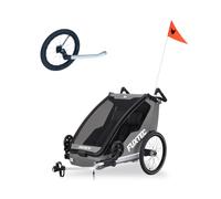 FUXTEC remolque para bicicletas/jogger FX-FA1-SET-GRAY con rueda jogger