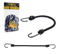 fuxton fuxton 10 correas tensoras con gancho corto, 30 cm de goma negra (expansor, tensor de equipaje, banda elástica) para portabicicletas, seguridad de carga, coche