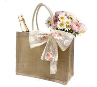 fuxunamz Bolsa de Yute, Tote Bag, Bolso de Yute con Asa, Bolsa Tela Pequeña, Bolsas de Compra de Mano con Lazo, Regalo para Colegas, Profesores, Mejores Amigas, Madres y Abuelas