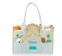 fuxunamz Organizador Pañales, Cesta Cambiador Bebe, Organizador pañales bebe Portatil, Cesta Bebe para Pañales con Compartimentos y Asa, Ideal para Organizar y Guardar Artículos para Bebés