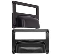 Fuxxer® 2 ventanas de etiquetas, tiradores de metal, aspecto antiguo, 81 x 50 mm, 2 unidades
