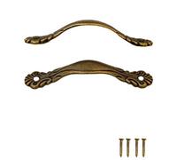 fuxxer - 2 x Antique tiroirs Griffel | Bronze Fer Design | pour curseur Armoire portes Buffet coffres les commodes style rétro maison de campagne vintage | 80 x 14 mm avec 4 schraubenl - Lot de 2