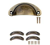 fuxxer - 4 tiradores de cajones antiguos con diseño de hierro y bronce, tiradores para puertas correderas, armarios, aparadores, casa de campo, estilo retro vintage, 80 x 36 mm, juego de 4