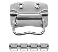 Fuxxer 4 tiradores plegables de metal macizo, cajas, estantes, acero inoxidable, plata, 100 x 72 mm