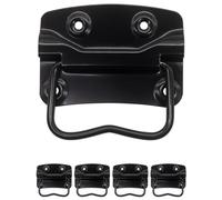 Fuxxer® 4 tiradores plegables de metal para rack, cajas, cofres, color negro (100 x 72 mm)