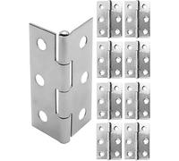 FUXXER® - 8 bisagras de acero inoxidable, bisagras de metal, bisagras de hierro, para puertas de armarios y cajas, 45 x 32 mm, juego de 8 unidades.