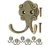 fuxxer® - Antique Crochet double crochet crochets porte-manteaux Crochet porte-serviette | Fonte Fer laiton bronze design - Rétro Maison de Campagne Vintage - Lot de 6