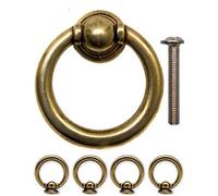 fuxxer - Fonte tiroirs Bague de œillets Poignées | Antique Fer laiton bronze design | pour curseur Armoire portes Lot de 4 coffres, etc. Rétro Maison de Campagne Vintage | avec vis assorties