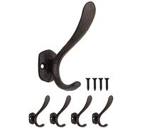 Fuxxer® Ganchos rústicos de hierro fundido, diseño retro, 10 x 7 cm, juego de 4 unidades