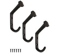 FUXXER Juego de 3 ganchos de hierro macizo, 11 x 2,1 cm, color negro