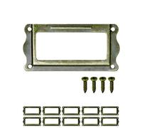 Fuxxer Lot de 10 fenêtres pour étiquettes design antique en laiton vieilli pour placards pharmaceutiques, tiroirs à cartes, cuisines, 64 x 32 mm