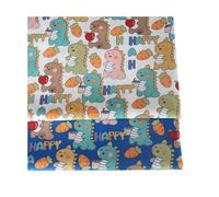 FUYA 160 cm x 100 cm x 2 piezas dinosaurio rábano tela de algodón patchwork tela de seda hecha a mano DIY acolchado costura bebé y niños sábanas vestido material, D2-2024