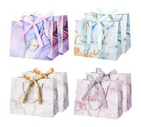 Fuyamp 8 bolsas de regalo elegantes, bolsas de regalo de tamaño mediano con lazo y cinta para hombres y mujeres, cumpleaños, boda, baby shower, día del profesor, estilo mármol? (multicolor)