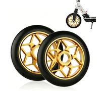FuYelng 2 Piezas Stunt Scooter Rollen, 110 mm Ruedas Patinete Dorados Grado di Durezza 88A Ruedas de Repuesto para Scooter, per lLa Mayoría de las Patinetas