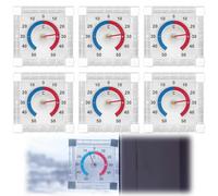 FuYelng 6 Piezas Termometro Exterior Autoadhesivo Impermeable, 7.5 X 7.5 X 2.5 cm Termómetro Interior Casa Medición Precisa -50 °C Tot 50 °C, para Puertas Ventanas Refrigerador