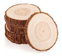 Fuyit Rodajas de Madera Diámetro 14-15 cm 8pcs Troncos Decoración Apto para Pirograbador, Pintura
